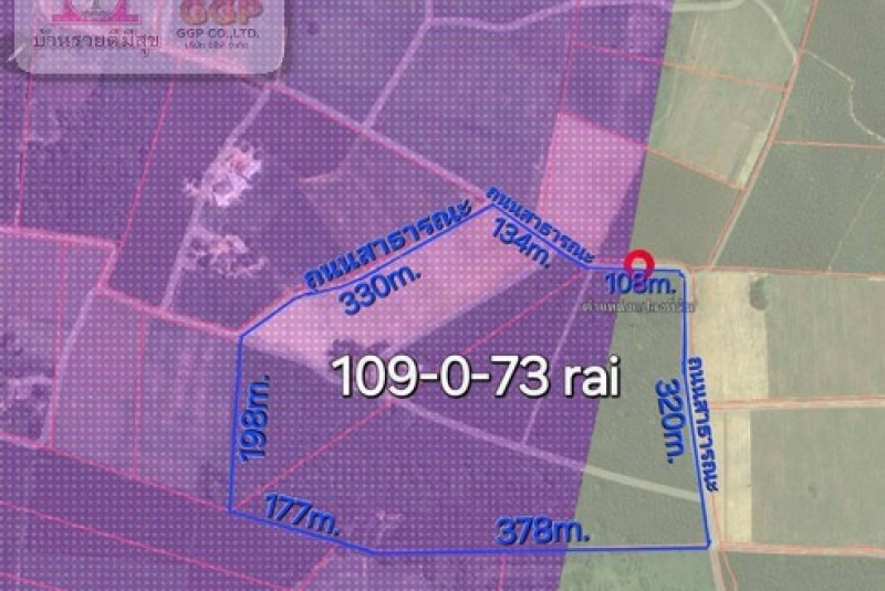 ขายที่ดินผังเมืองสีม่วงลายราคาถูกท่าบุญมี เกาะจันทร์ เนื้อที่ 109 -0-73 ไร่ ต.ท่าบุญมี อ.เกาะจันทร์ จ.ชลบุรี 