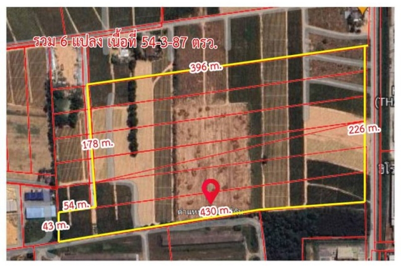 ขายที่ดิน บ่อวิน 54-3-87 ไร่ ผังสีม่วงลาย ผสมเหลือง อ.ศรีราชา จ.ชลบุรี 20110