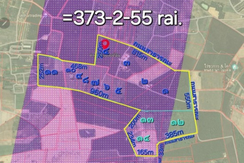 ขายที่ดิน 373-2-55 ไร่ ผังสีม่วงลาย ท่าบุญมี อ.เกาะจันทร์ จ.ชลบุรี 20240