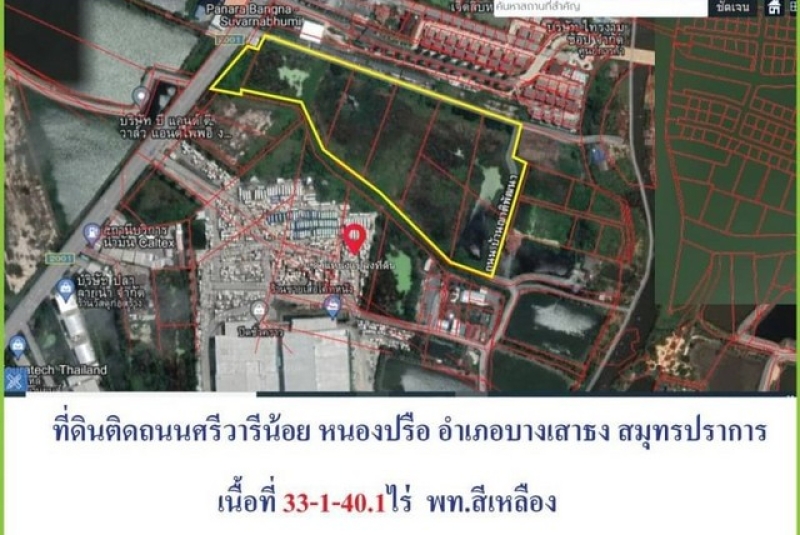 ขายที่ดินติดถนนวัดศรีวารีน้อย(เนื้อที่ 33-1-40.1ไร่(13,340.1วา) ถนนวัดศรีวารีน้อย หนองปรือ บางพลี สมุทรปราการ