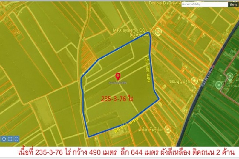 ขายถูกที่ดินสีเหลือง ทำโครงการขนาดใหญ่ วัดศรีวารีน้อย เนื้อที่ 235-3-76 ไร่ ขายไร่ละ 3.5 ล้าน บางเสาธง สมุทรปราการ 
