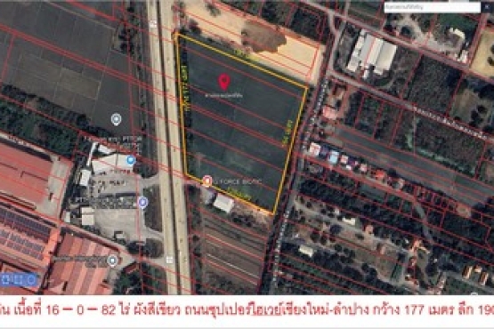 681360, น่าซื้อไว้ ที่ดินติดถนนซุปเปอร์ไฮเวย์เชียงใหม่ เนื้อที่ 16 -0 - 82 ไร่ ขายเหมายกแปลง 115 ล้าน พร้อมโอน อ.สารภี เชียงใหม่